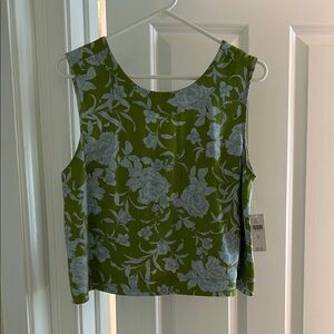 Floral Green Sleeveless Top